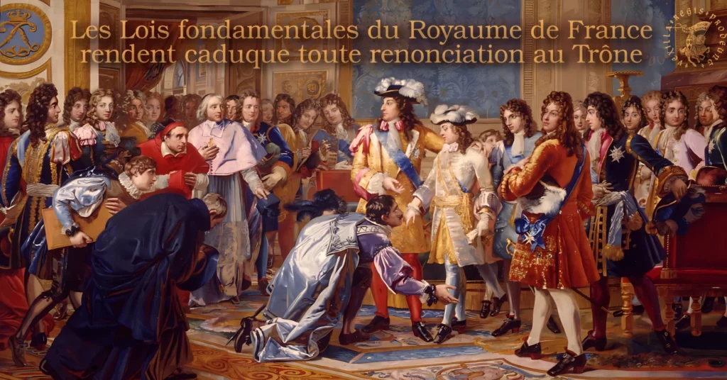 Les lois fondamentales du Royaume de France rendent caduque toute renonciation au Trône.