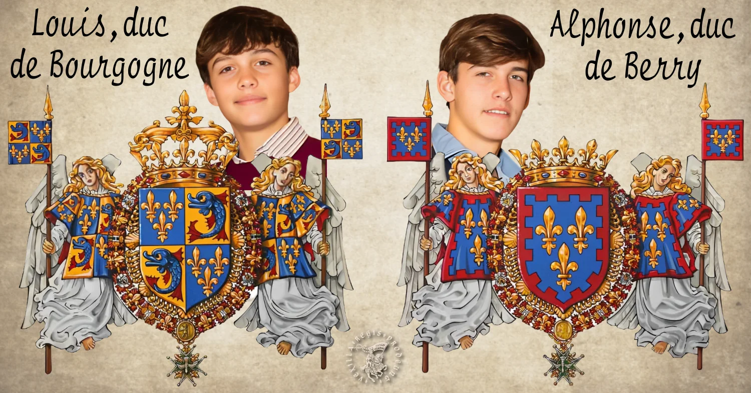 Les armoiries des Fils de France : Louis et Alphonse